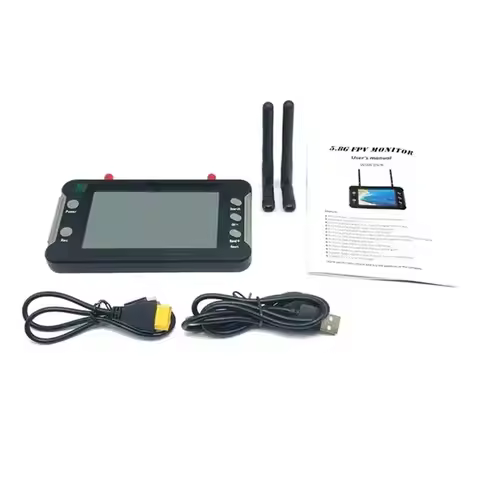 Highly Recommended-5.8G FPV Monitor With DVR 40CH 4.3 Inch LCD Display 16:9 NTSC/PAL Auto Search Vid
