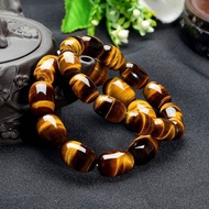 Natural Crystal 7A Boutique Yellow Tiger Eye Bracelet Barrel Beads Tiger Sunstone Wood Variable Ston