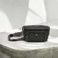 GUCCI Ophidia 印花灰色帆布腰包733868