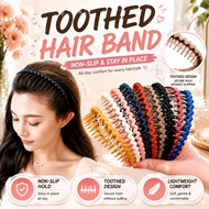 🎀 Bando Bergigi Anti-Gelincir Pengemas Rambut Halus Ikat Kepala Cuci Muka Aksesori Rambut Fesyen