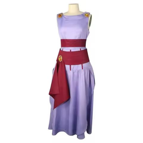 25COS Costume de Cosplay de Princess Megara Meg pour Women, 3 Pieces, Purple Dress, Halloween Carniv