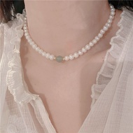 T-B French Necklace  Gentle Women Pearl Necklace New Light Luxury Freshwater Pearl Jade Bracelet Wom