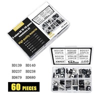 6 values kit power transistors triode TO-126 BD139 BD140 BD237 BD238 BD679 BD680 60 pcs