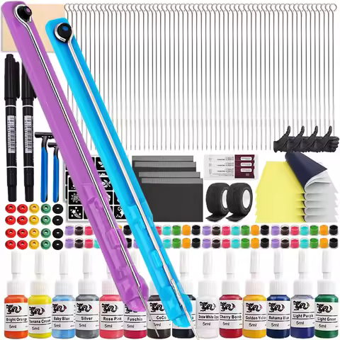 3D Hand Poke and Stick Tattoo Kit DIY Tattoo Ink Needles Set Hand Stick and Poke Stick Tattoo Kit fo