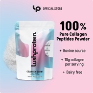 Lushprotein Collagen Glow 300gm (30 servings) | Unflavoured 100% Collagen Peptides Powder (Bovine So