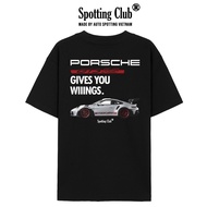 Porsche GT3RS Gives You Wiiings T-Shirt 100% Cotton Spotting Club