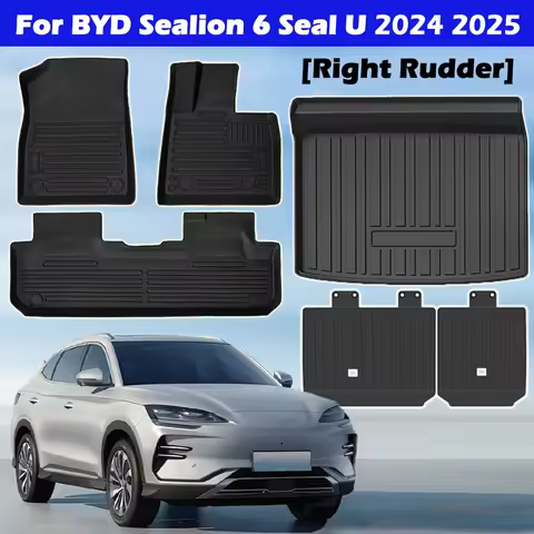 For BYD Sealion 6 Seal U Song Plus DM-i EV 2024 2025 Car Floor Mats,All Weather 3D TPE Non-slip Foot