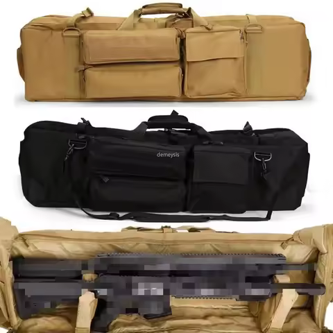 Tactical Gun Backpack Double Rifle Bags Dual Carbine Carrying Case for SAW M249 M4A1 M16 AR15