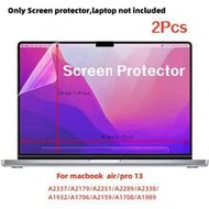 2Pcs HD Clear Screen Protector For 2021-2018 For MacBook Air 13'' A2337 M1/ A2179 A1932 & 2022-2016 