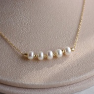 小薇微笑-白 珍珠項鍊 天然淡水珍珠 日常百搭 微笑鍊