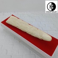 pipa rokok once taring iga duyung ukir naga E166