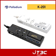 Palladium K-201PLC 3 Open 4 Plug 3P 65W Gallium Nitride Us B Super Flash Charge Extension Cable Blac