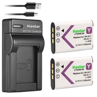 Kastar Battery (X2) &amp; Ultra Slim Charger for NP-BY1 EN-EL11 LI-60B DLI-78 DB-L70 DB-80 and Sony Action Cam Mini HDR-AZ1 Nikon Coolpix S550 S560 Olympus FE-370 Optio L50 M50 M60 S1 V20 W60 W80