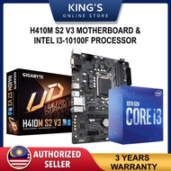 GIGABYTE H410M S2 V3 INTEL LGA1200 mATX MOTHERBOARD + INTEL 10TH GEN I3-10100F PROCESSOR