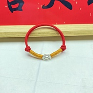 Pure Silver 999 Lucky Small Ingot Privately Customized Red String Bracelet Original Design Good Luck
