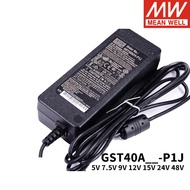 【Direct-sales】  Mean Well Gst18a Gst25a Gst40a Gst60a P1j Industrial Adaptor 5v 7v 9v 12v 15v 18v 24