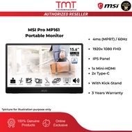 MSI Pro MP161 15.6" Ultra Slim Portable Monitor | 60Hz | 1920x1080 (FHD) | IPS panel | 4ms(GTG) | Tw
