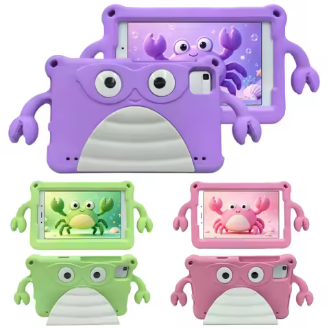 3D Cute Crab Tablet Case For Samsung Tab A11 A9 8.7 inch A7 Lite Tab 3 8.0 T310 T311 T290 T295 Kids 