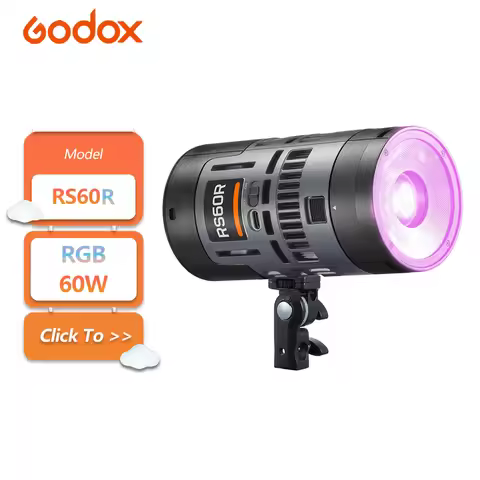 Godox RS60R 60W RGBWW Portable LED Video Light with Detachable Battery Wired DMX Connection for Came