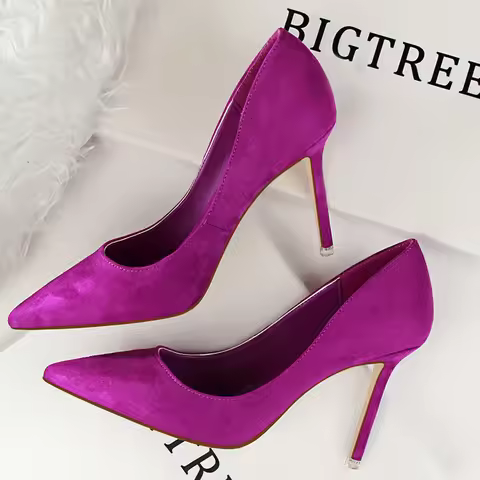 BIGTREE Shoes Woman Pumps Suede Women Shoes Pumps Stiletto High Heels Fashion Office Shoes Female He