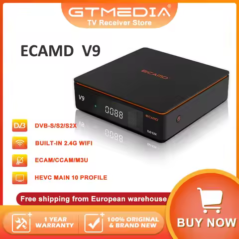ECAMD V9 Prime HD Receiver ECAM DVB-S2X/S2/S Satellite Signal Decoder 1080P H265 Built-in 2.4G WIFI 