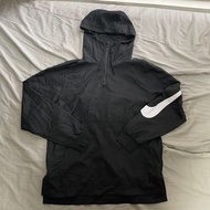 稀有 Nike 黑色 Logo可收納 半拉鍊 防風 套頭 風衣 衝鋒衣