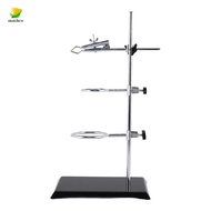 Laboratory Grade Metalware Support Stand, Cork Lined Burette Clamp with 2 Retort Ring (2inch,3inch D