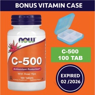 Vitamin C 500 Rose Hips 100 Tablets Now foods Ori Best Price