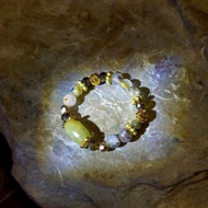 美德之心戒指 | 和闐玉 | 母礦鈦晶 | 金沙黑曜石 |