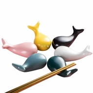 11💕 Creative Chopsticks Shelf Dancing Whale Chopstick Rack Chopstick Holder Ceramic Household Rack Holder Chopstick Rest