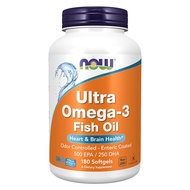Now Foods Ultra Omega 3 500EPA/250DHA Fish Oil 1000 mg - 90/180 SoftgelsFish Softgels นาวฟู้ดส์ โอเ