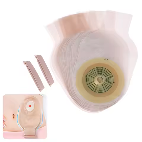 10pcs Drain valve One-piece System Colostomy Bags for Adults Disposable Colostomy Pouch Opening With