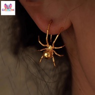 Women's Vintage Handmade Spider-Shape Earrings - Polished Metallic Gothic Alt Piercing Jewelry, Ligh