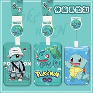 Wholesale Green Pokémon Card Holder Smooth Retractable Slide Cover Hard Shell Card Holder Cartoon Quality Stationery Card Holder Student ID Campus Card Water Card Meal Card MRT Card Traffic Card Book Card Fitness Card Game Card Protective Case