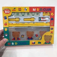 Sanrio 1997年 M.B.D. Club Mr. bear’s dream 熊仔 全新文具套裝（筆盒、鉛筆、擦膠、筆蓋）