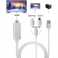 🔥🪄สายสมาร์ทโฟนHDMI TV 3in1 Type-C Micro USB Lightning to HDMI TV*LD6M-3m.🪄🔥