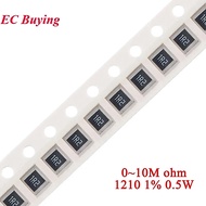 50pcs 1210 SMD Resistor 1% 0.5W 0~10M 0 2 3.3 5.6 10 12 20 30 36 47 51 82 100 200 680 820 1K 2K 6.2K