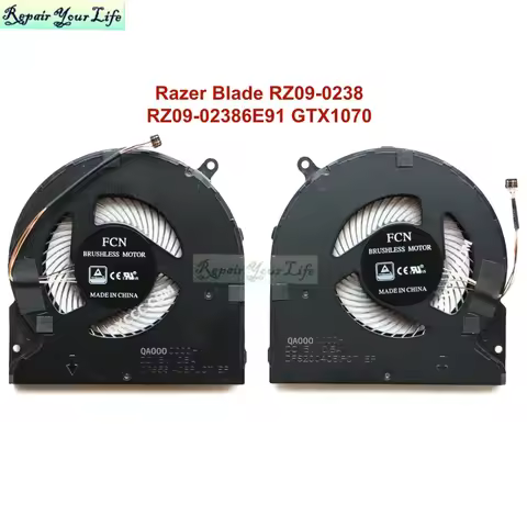 Laptop CPU GPU Cooling Fan For Razer Blade 15 RZ09-0238 02386E91 02385E92 GTX1070 Cooler Radiator 0F