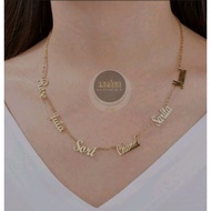 Custom 3 Name Necklace, Gold Plated