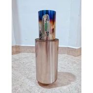 Max racing 5 inch Round Straight Flow Universal Racing Muffler – R 555 Exhaust Titanium