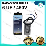 6 UF | 450 V SAN-EI Capacitor | Round Capacitor | Water Pump Capacitor