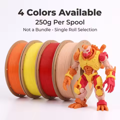 Solid PLA 3D Printing Filament 1.75mm Single Roll Yellow Orange Skin Tone Red 4 Color Options Raw Ma