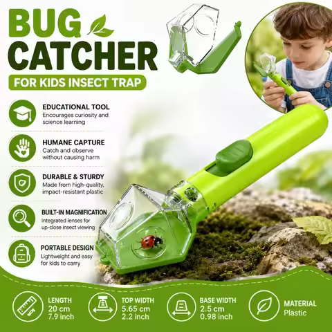 Outdoor Bug Catcher and Viewer 6X Observation Magnifier, Safe Backyard Exploration Insect Catcher fo