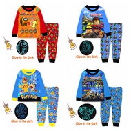 [SG SELLER] Cuddle Me kids Glow in the Dark Pyjamas sleepwear children girls boys super mario pokemon roblox minecraft