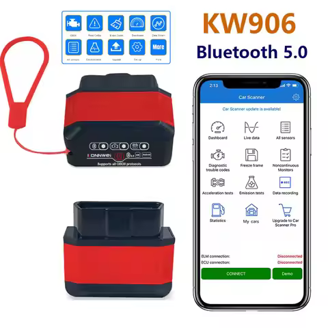 KONNWEI OBD2 KW906 Bluetooth 5.0 For iOS Android ELM327 V1.5 OBDII Auto Code Readers Scanner ELM 327
