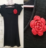 全新❗針織連衣裙knitted shirt red rose (Chanel feel)