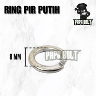 Ring Peer Ring Pir  M8 / Spring Lock Washer WL 8mm PUTIH