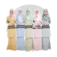 CASALWA | KURUNG POLKADOT | Baju Mini Kurung Pendek Moden Exclusive Cotton Printed Corak Polkadot Bl
