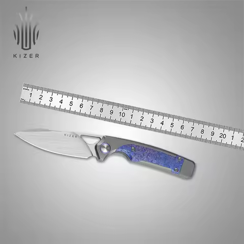 Kizer Folding Ara Ki3729A1/A2/A3/A4 Ara S45VN/CPM Cruwear Steel Blade With Titanium Handle