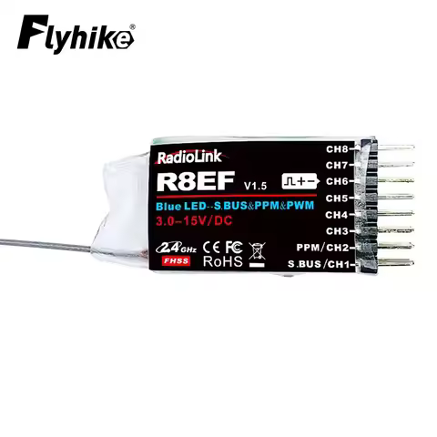 Radiolink R8EF 2.4Ghz 8 Channels RC Receiver Support S-Bus/PPM/PWM Signal for 8CH T8FB T8S RC Transm